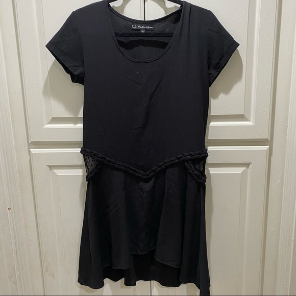 For Love And Lemons Dresses & Skirts - For Love & Lemons Black Mini Dress with Mesh Cutouts and Braided Waist Size SM
